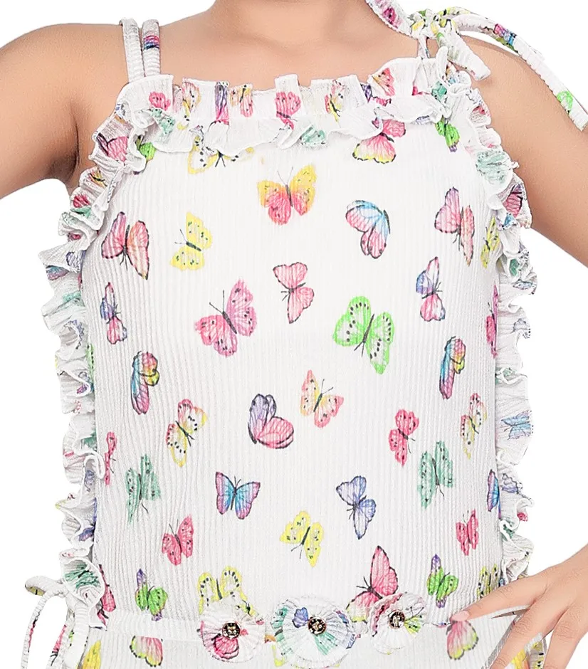 Top Fashion Beautiful Cotton Blended Butterfly Printed Jumpsuit for Kid Girls at Best Prices from India