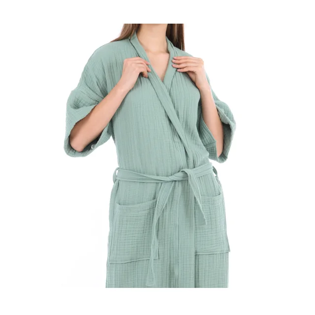 Top quality comfortable robe Women long fleece bathrobe terry 100%cotton bath robe for home hotel Hot sales High quality