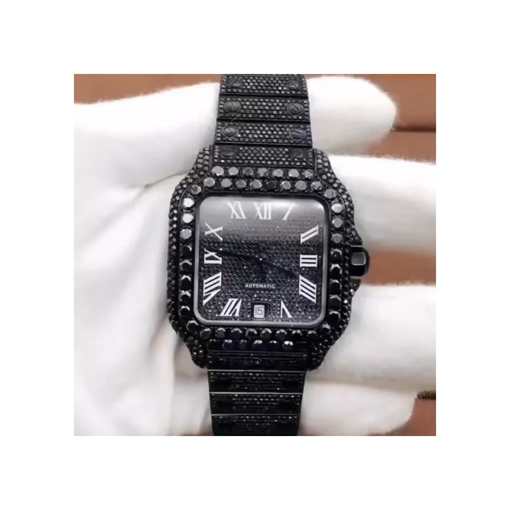 Moissanite Diamond Watch For Christmas Gift Handcrafted Watch For Men Buy Now at Low Price