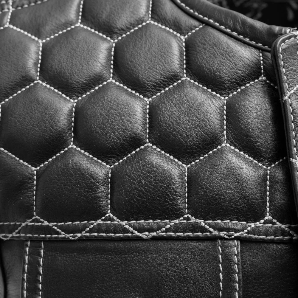 Diamond Naked Cowhide Leather Club Style Men  Leather Biker Vest Motorcycle Motor Bike Vest Cowboy Vest