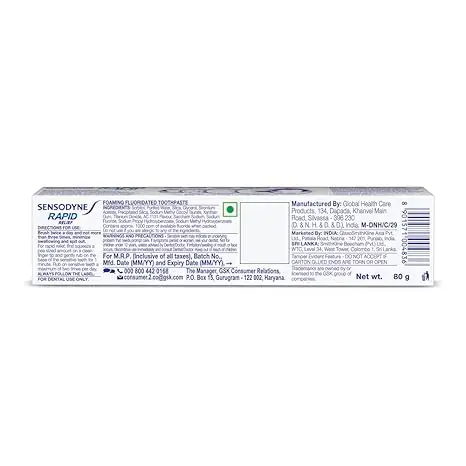 High Quality Supplier Sensodyne Toothpaste Rapid Relief At Wholesale Prices available in bulk quantity