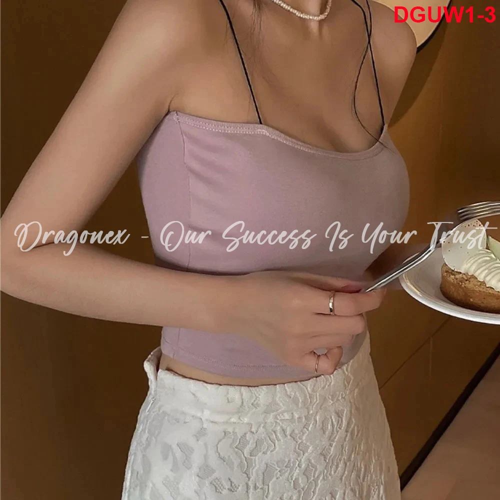 Breathable Tank Top Women Sexy New Design Trend Of Summer 2024 Cotton Material With Foam Padding Dra Cotton String Vermicelli