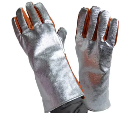 Cow Split Leather Aluminium Welder Gloves Industrial Safety Hand Gloves Heat Resistant