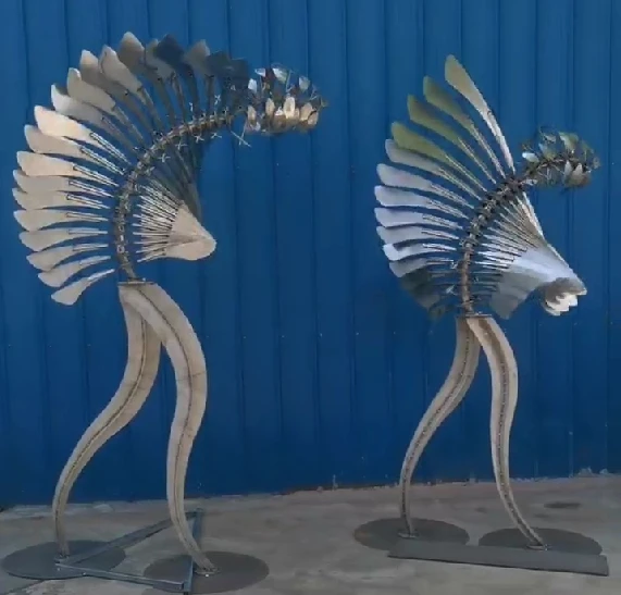 Уникальный металлический кинетический уличный садовый двор художественный Декор светодиодная красочная скульптура из нержавеющей стали ветер для проекта гостеприимства