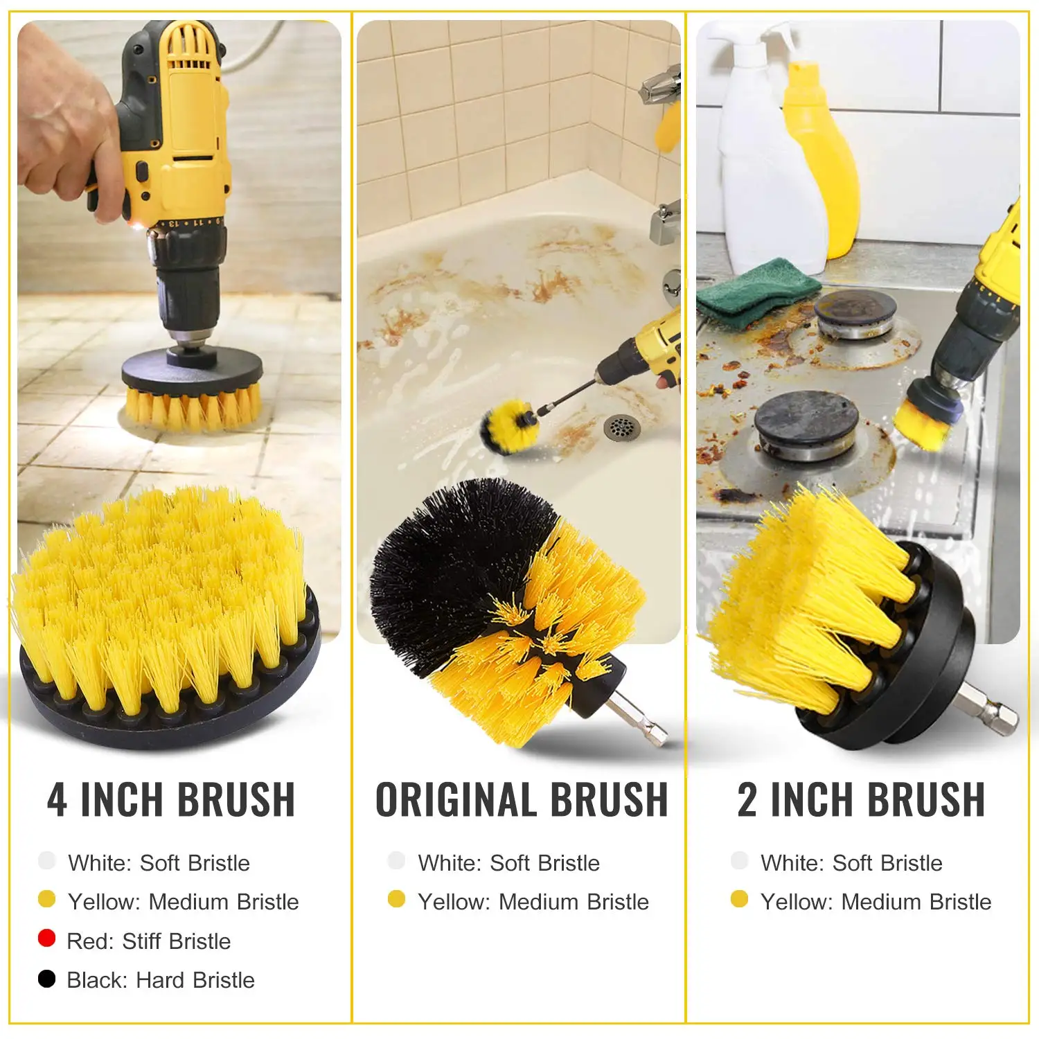 23Pcs Power Scrubber Brush Set For Bathroom Drill Scrubber Brush For Cleaning Cordless Drill Attachment Kit Power Scrub Brush