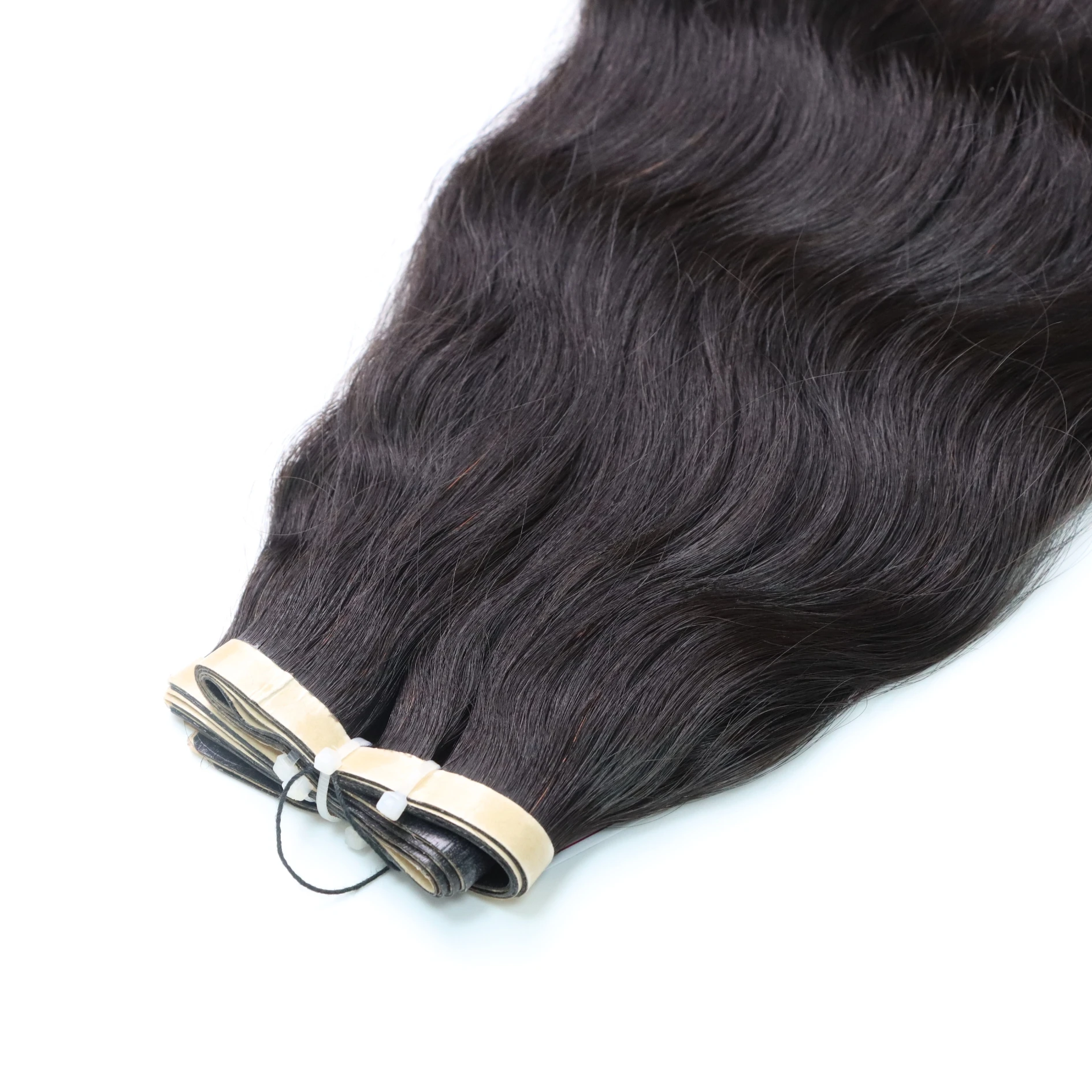 Best Raw Vietnamese Human Hair Extensions Natural Color 1B Long Tape Natural Wave With Standard Double Drawn Of Luxshine Hair
