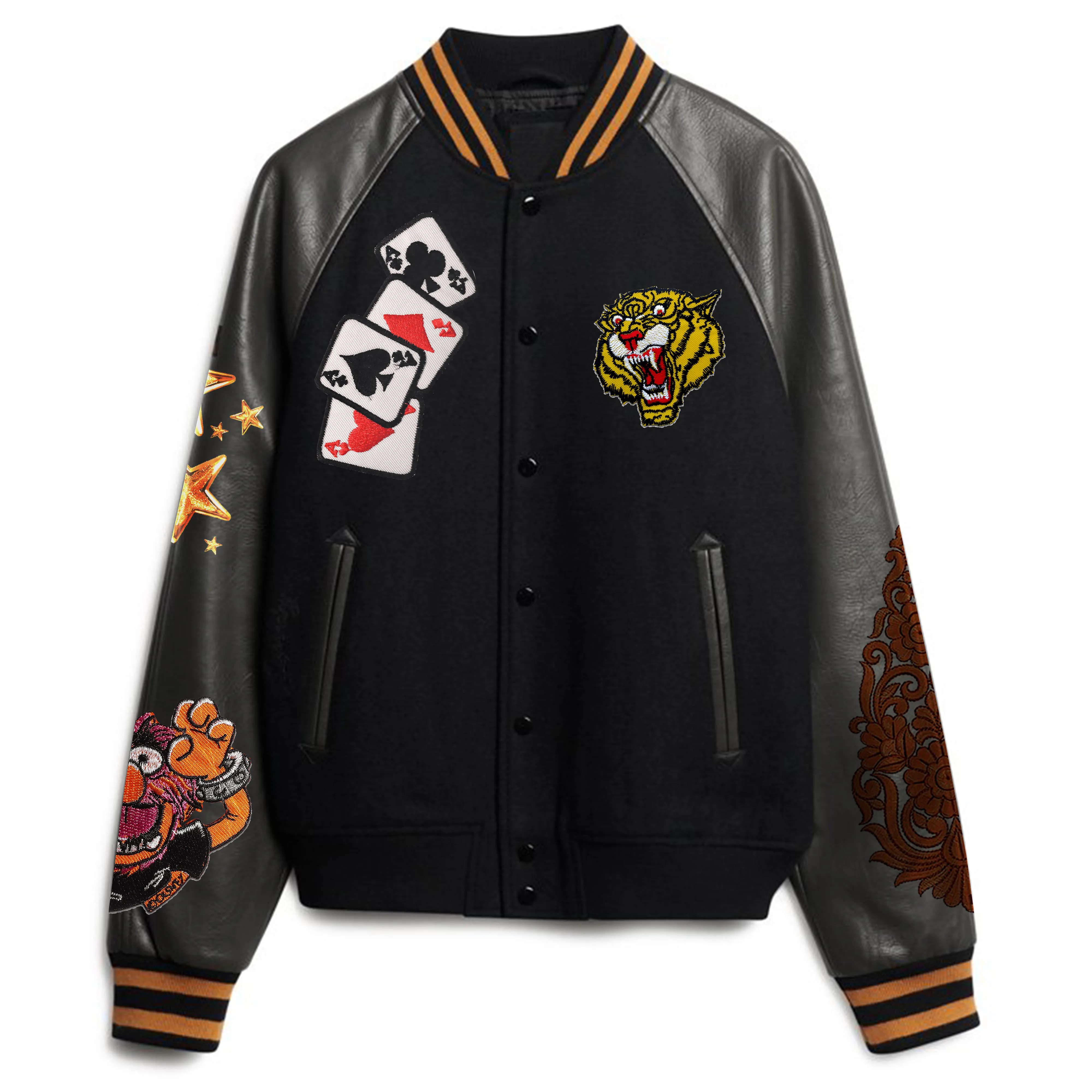Custom Design Leather Sleeves 2024 Chenille Embroidery Mens Baseball Clothing Letterman Bomber Jackets For Men