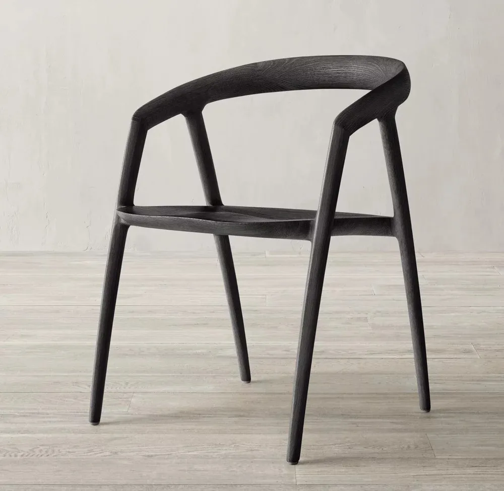 Elegant Mid Century Modern Style Solid Oak Wood Dining Chair for Restaurant Dining Room