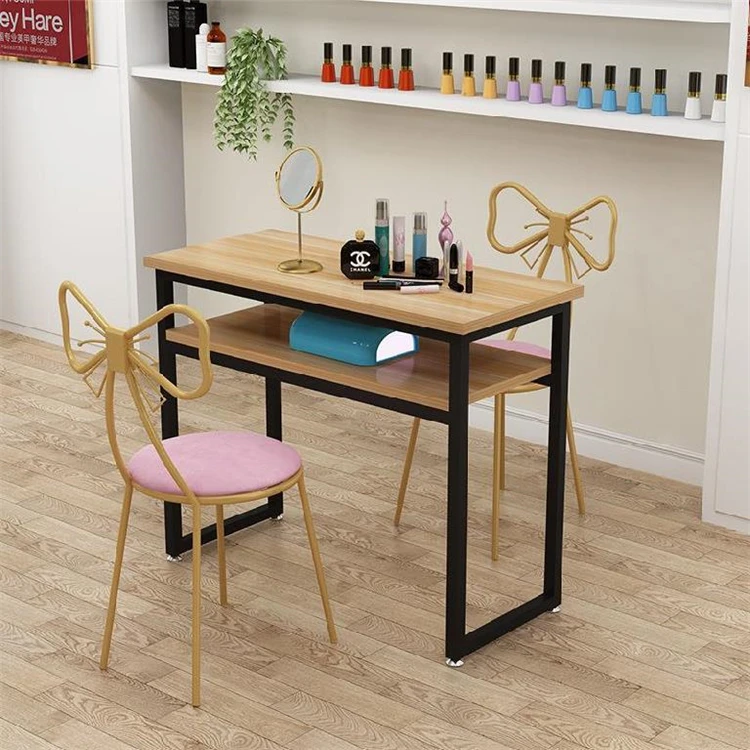 YQ FOREVER Economical Double Store Small Nail Table Simple Manicure Table and Chair Set Combination