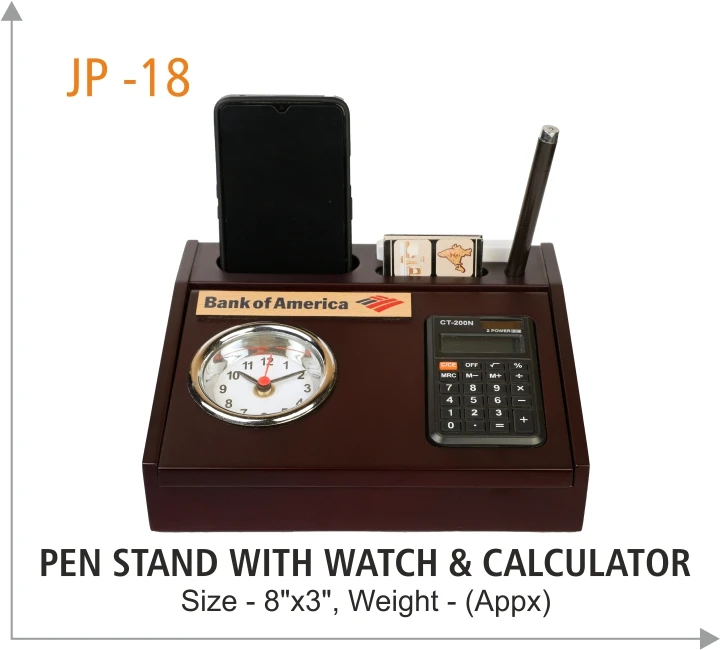 Wholesale New Corporate Gift Set Promotion Customize Gifts include Calculator Clock and Pen Holder for Office Desk Decoration