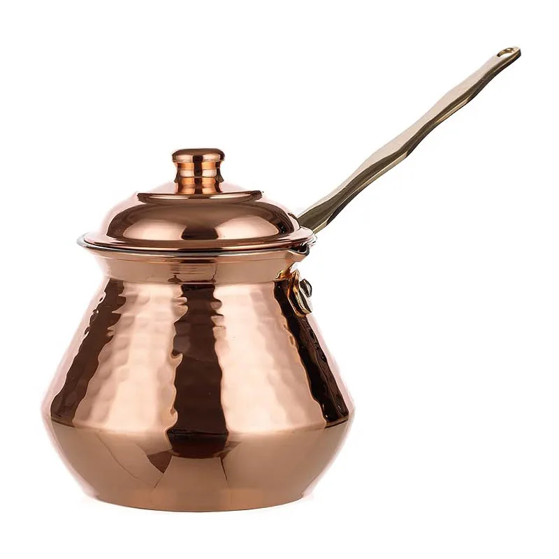 Traditional Turkish Coffee Pot Copper Color Engraved Copper Coffee Pot Metal Cups Brushed Copper
