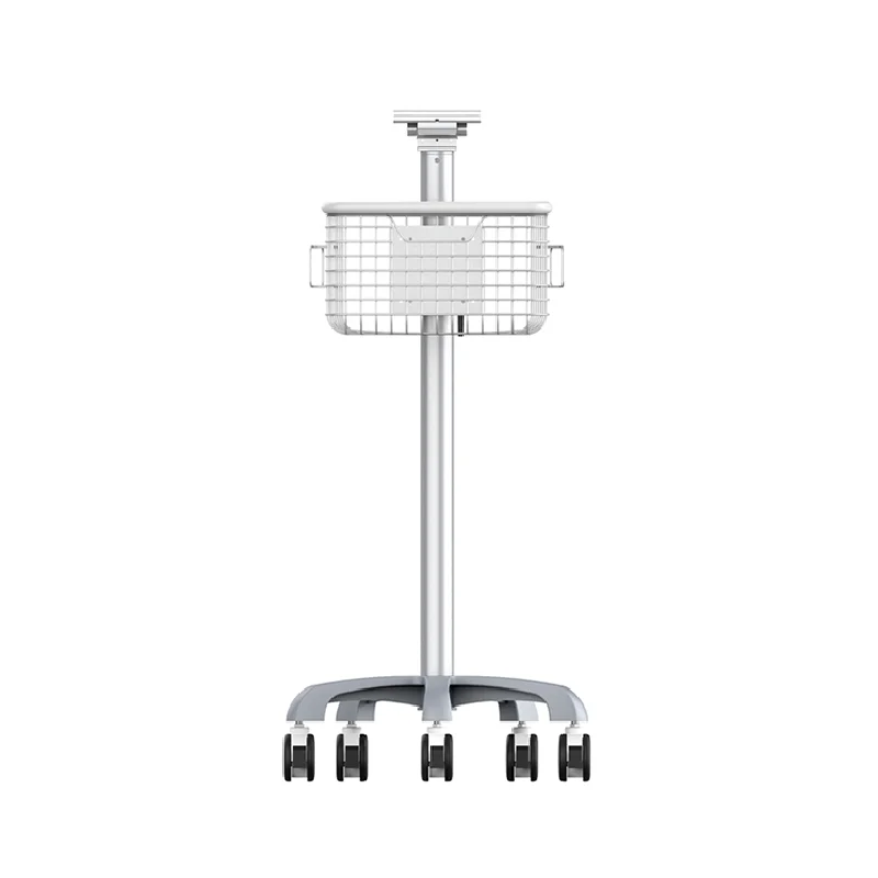 Hospital Trolley Armrest Adjustable Height Monitor ECG Machine Trolley Hospital ECG Laptop Cart