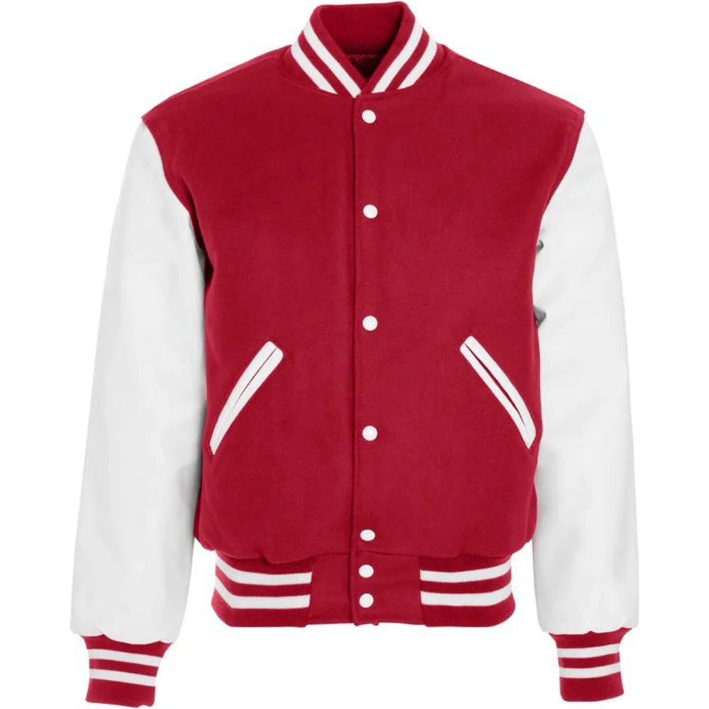 Vendor Plain Custom Rib Cuffs Baseball Jacket For Men Multiple Embroidery Patch Black Vintage Letterman Varsity Jacket