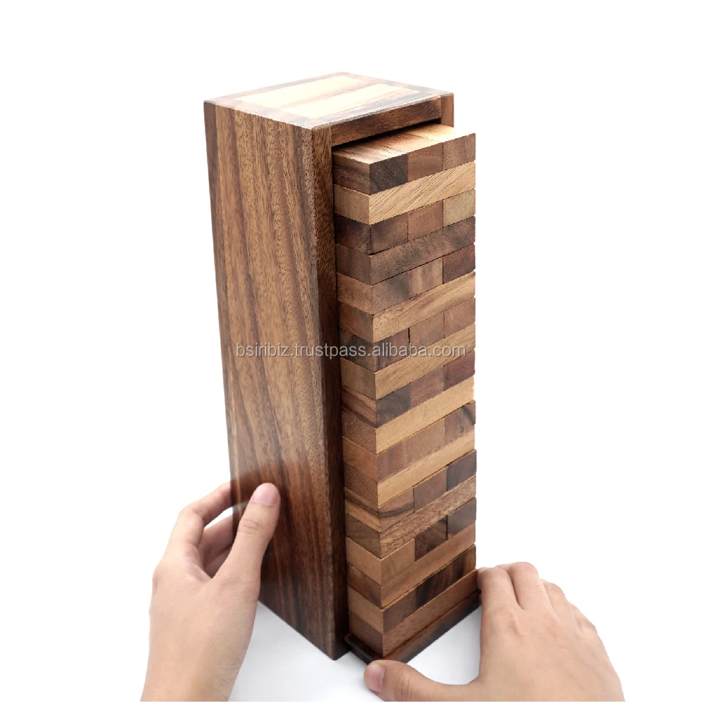 Wooden box tower size XL games for Kids Family Tumbling Tower Game  Brain Challenging entertainment with family and friends