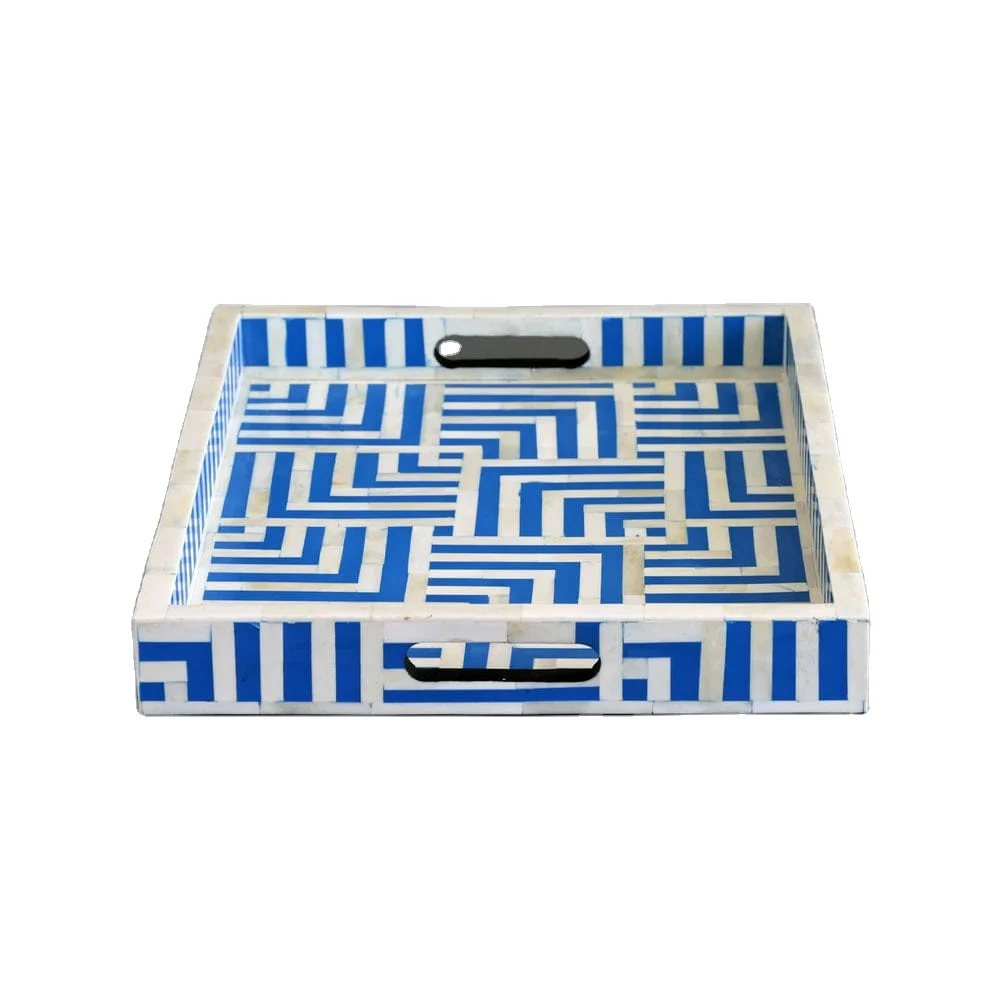 Palace Serenity Handcrafted Bone Inlay Tray with Customizable Sizes for Elegant Home and Gift Accessories