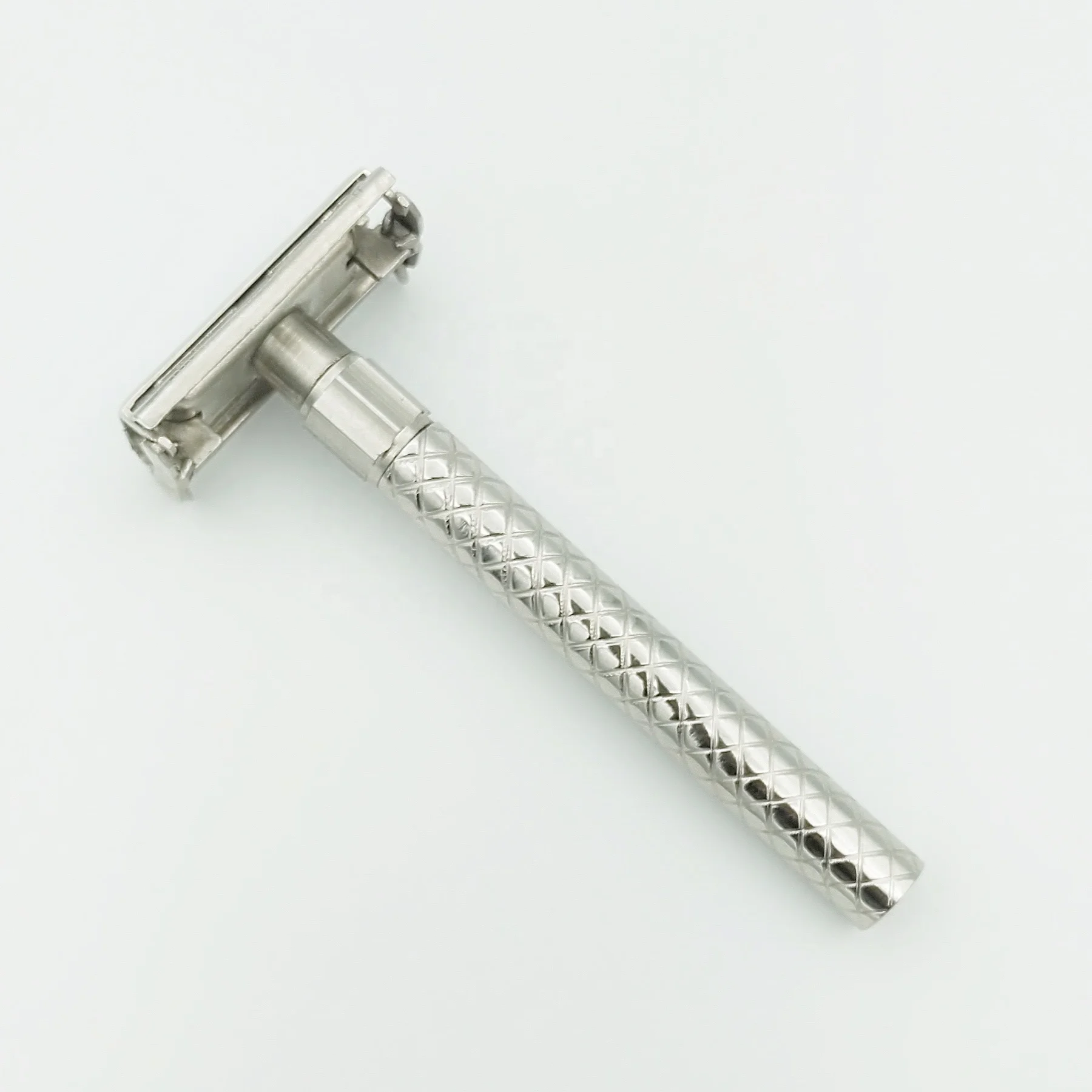 New Style Diamond Grip Handle Chrome Plated Butterfly Open Head Double Edge Safety Razor For Men Women Shaving