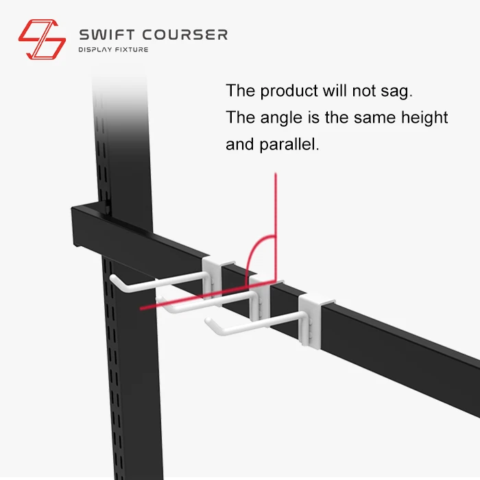 Single display upright channel standard hook for promotion for square tube