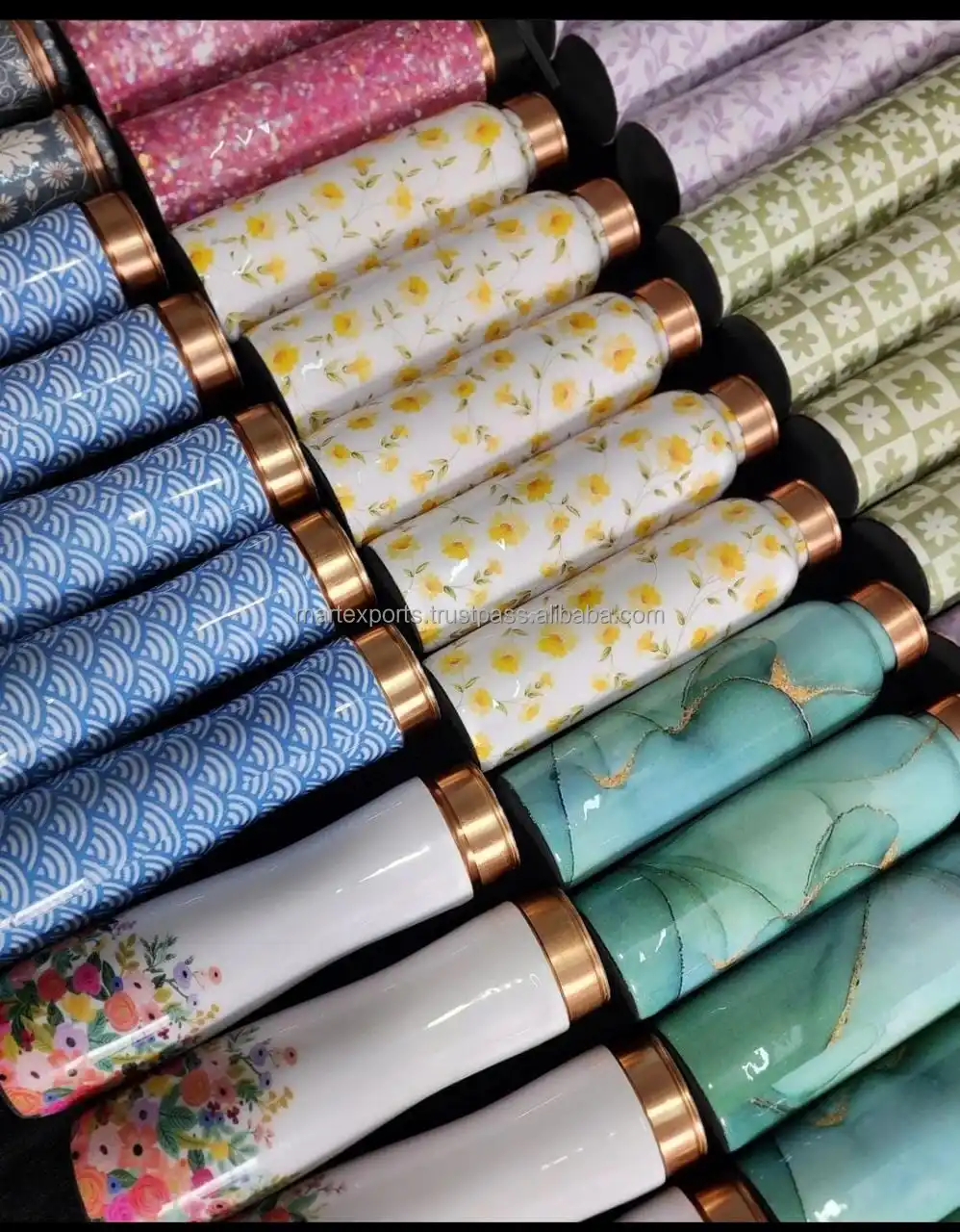 Top Seller Copper Curve Printed Water Bottles in Designer Prints available with best price and Premium Quality free, reusabl