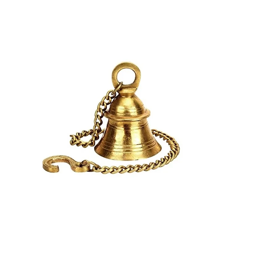 Best seller small brass hanging bell for sale multipurpose brass wind chime bell for church Indian style
