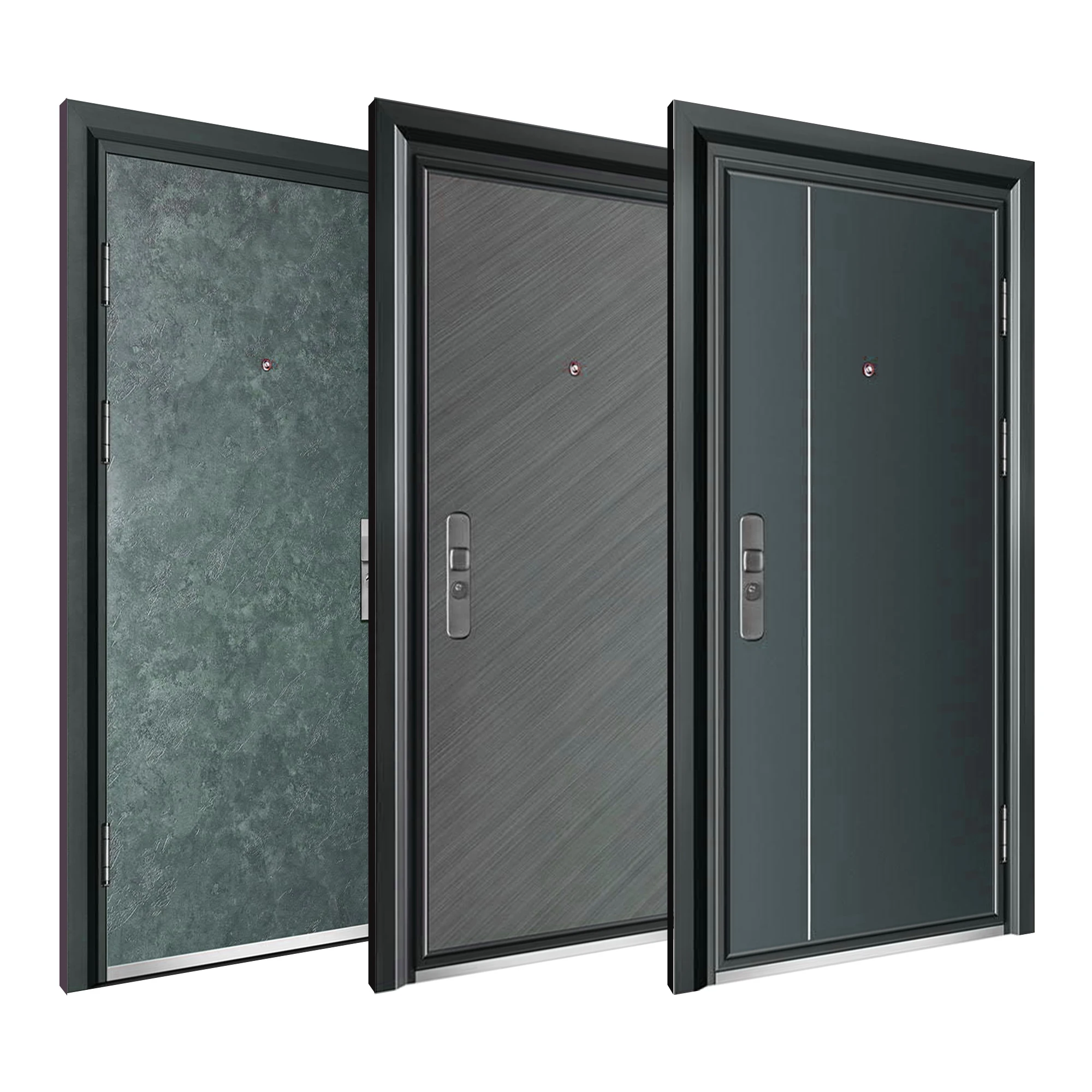 Factory Custom Fashion 5cm Residential Steel Entry Doors Environmental Sound-proof Solid Flush Door Morden Front Entry Door