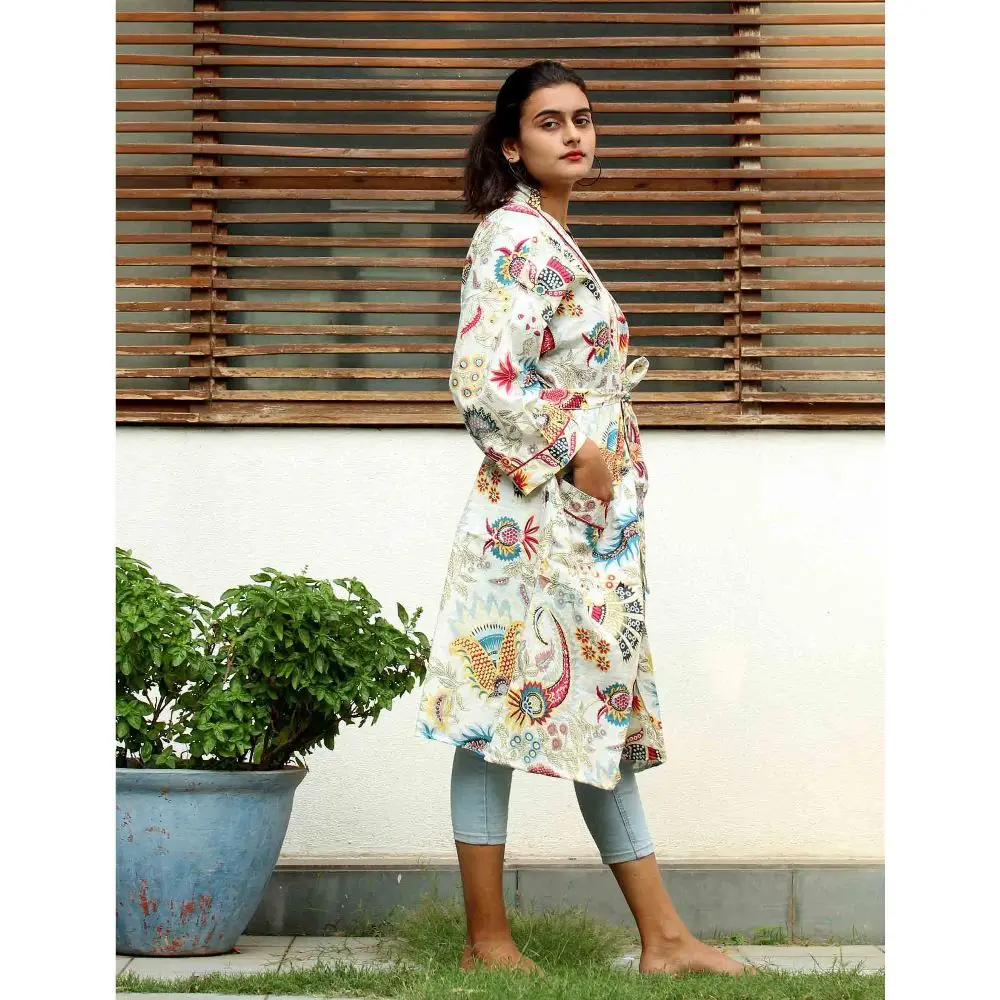Indian Cotton Kaftan Maxi Dress for Women Printed Plus Size Tunic Free Size Body Cover with Long Style for Parties