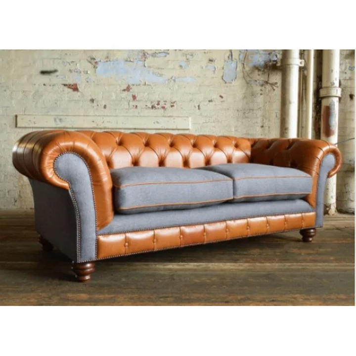 Latest Designer Chesterfield Tufted Leather Sofa High End Luxury Sofa Set Home Furniture Modern Design Couch for Living Room OEM