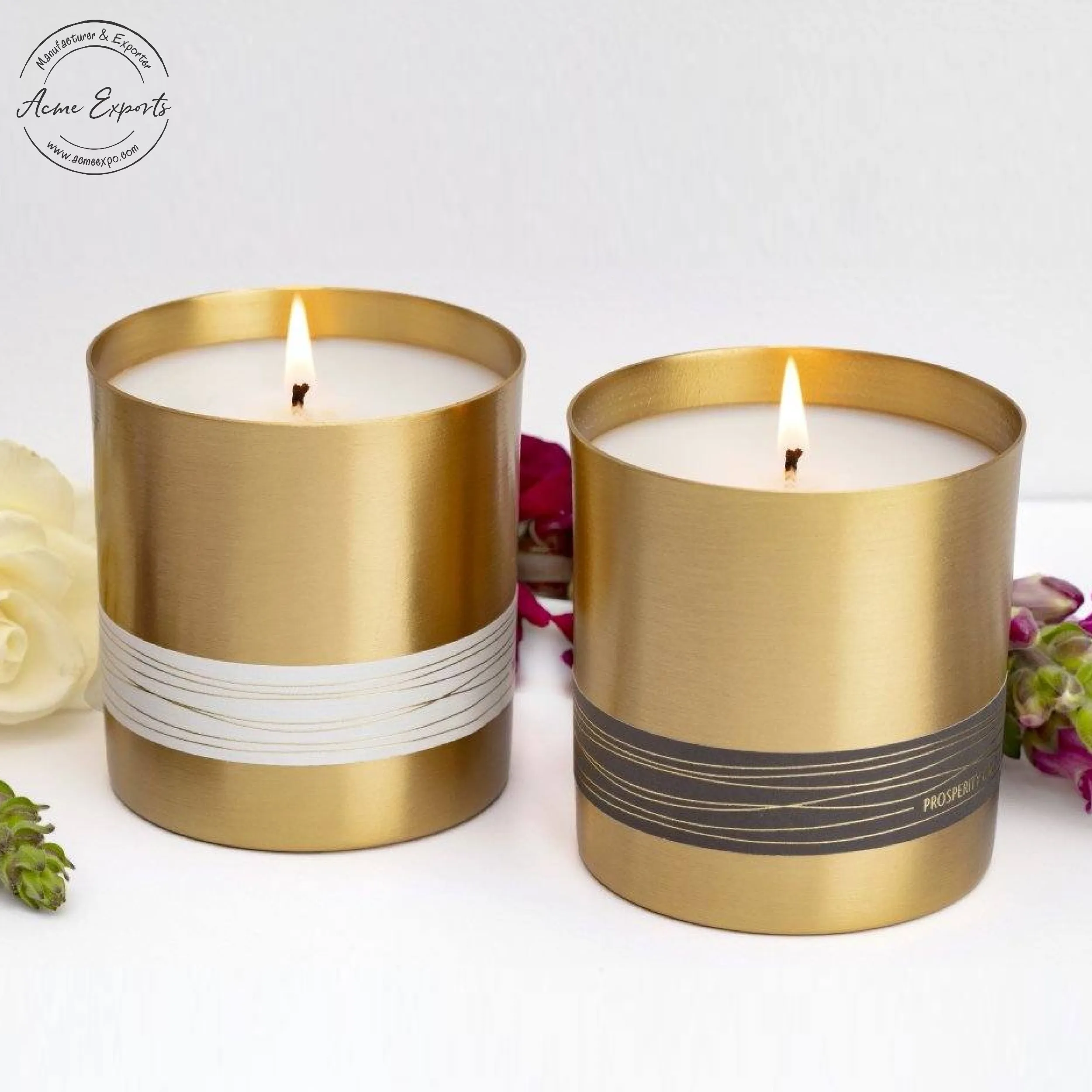 Multipurpose Set of 4 Small Round Brass Candle Vessel with Brushed Finished Used for Table Top Home and Restaurant Candle