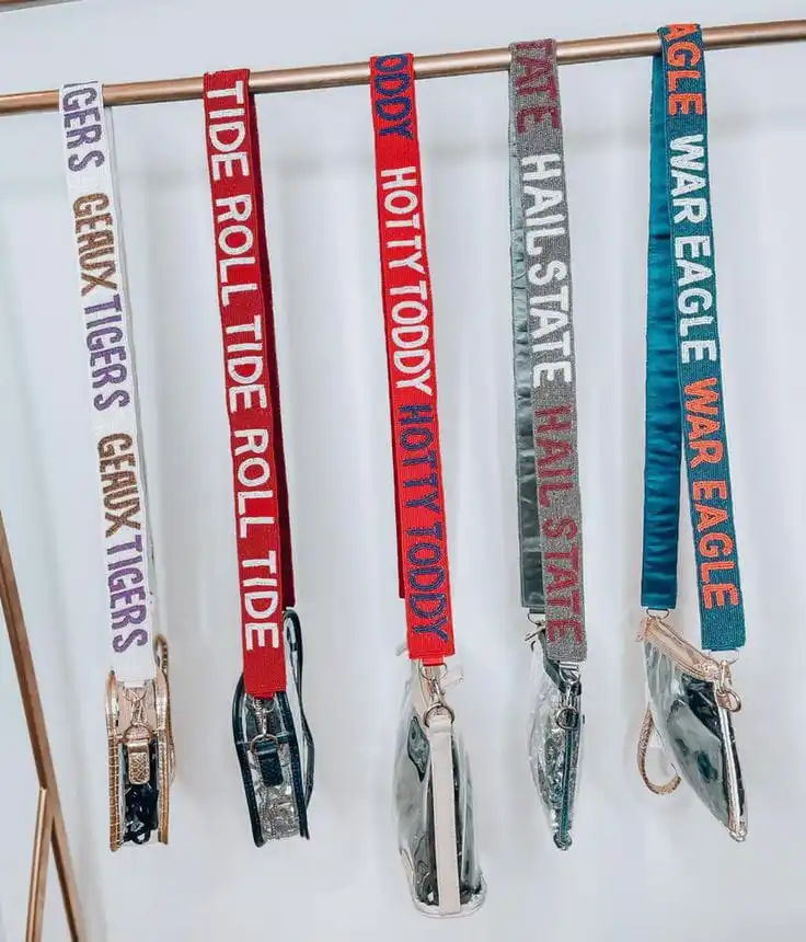 Fine Game Day Fashion Adjustable College Purse Beaded Belt Straps Customized Size Purse Straps for Sale