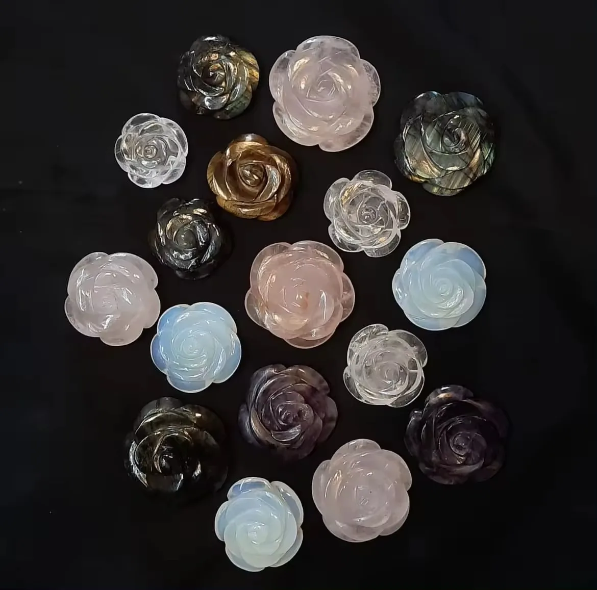 Direct Factory Supply Agate Rose Healing Stones 50-80gms Crystal Gemstone Weights Hand Carved Love Available Competitive Price
