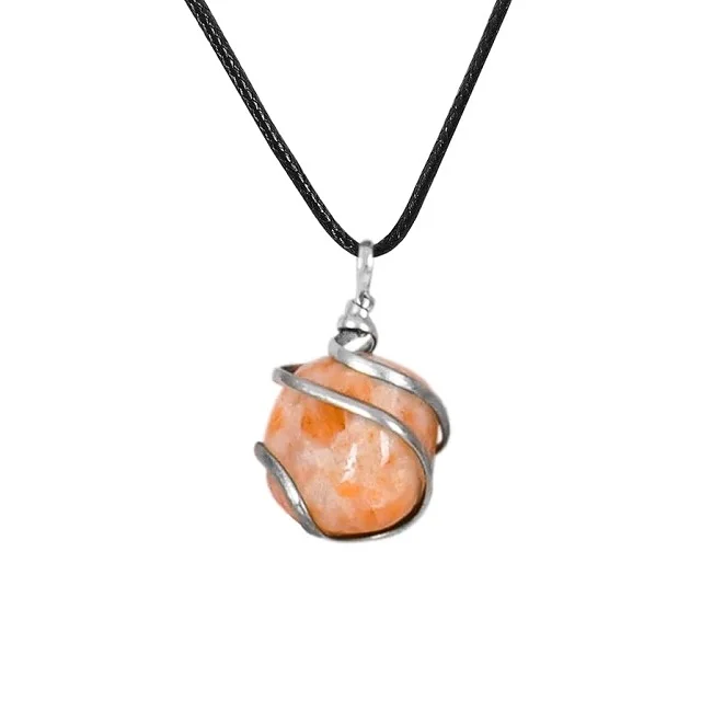 Best Price Of natural Stone Sunstone Tumbel Shape Pendant gemstone Tumbel crystal pendant  For Sale Buy From Soha Agate