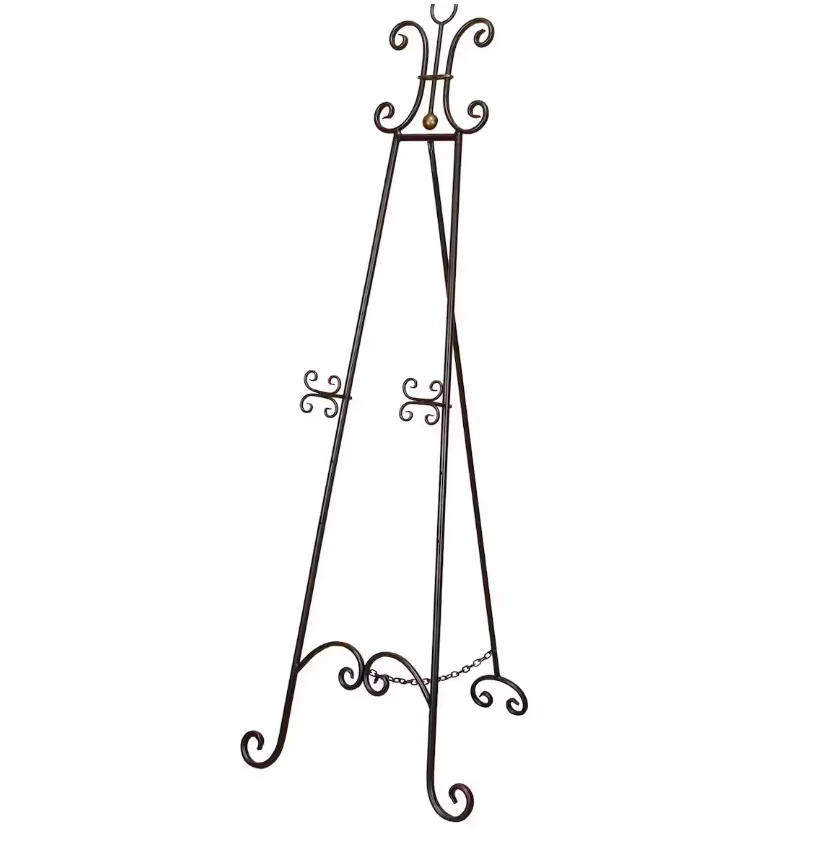 2024 Good Selling Vintage Metal Display Stand Rack Iron Art Painting Easel Stand Art Craft Painting for Artist Adults Students