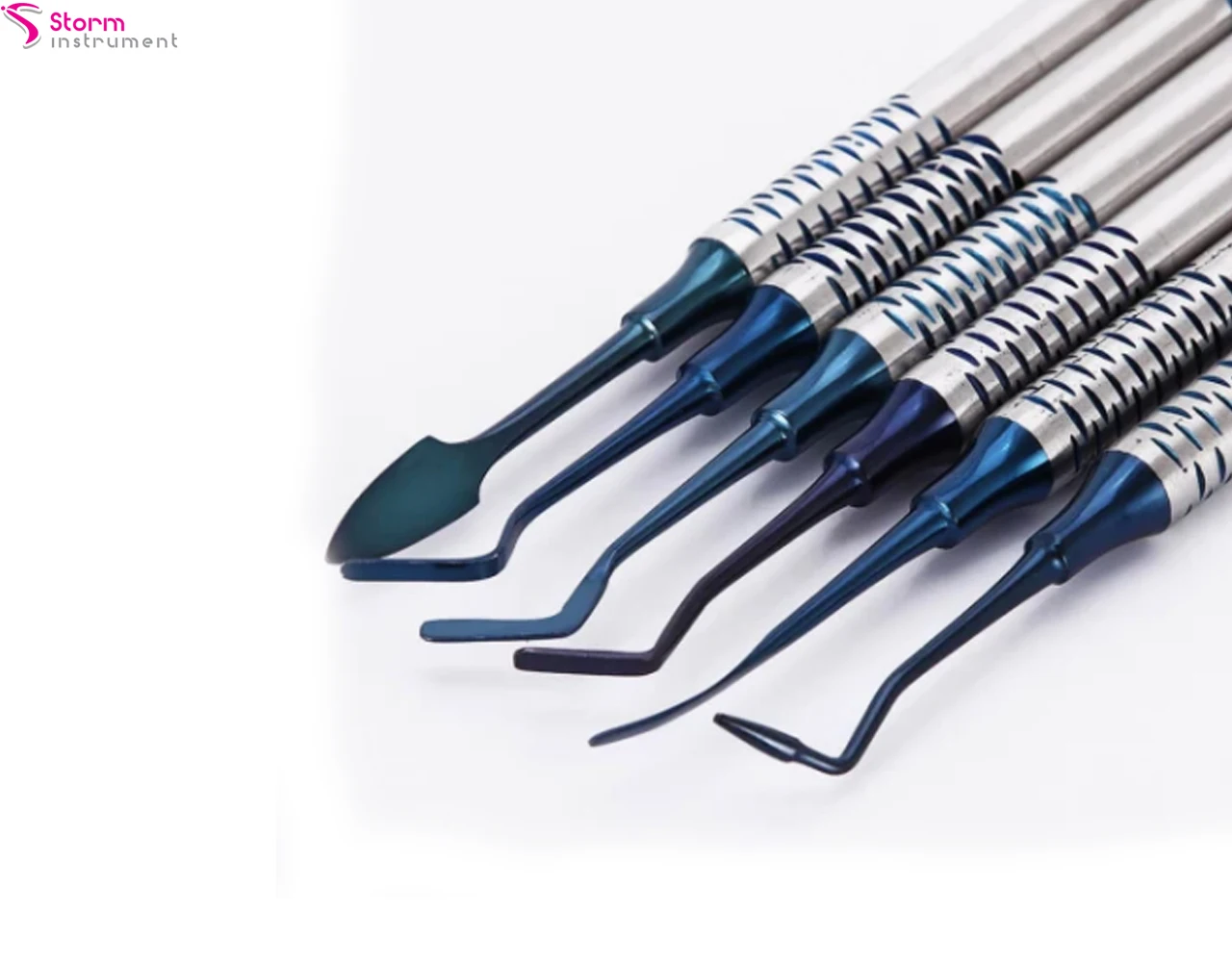 Dental Filling Spatula Titanium Plated Set Composite Filling Instruments Set 6 Filling Instruments Kit Storm Instrument