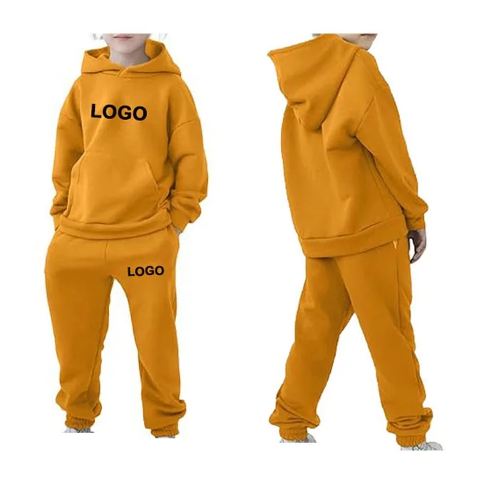 2025 New Arrival Customize Your Brand Name Streetwear Joggers Hoodie Set Girl Boy Clothing Kids Tracksuit