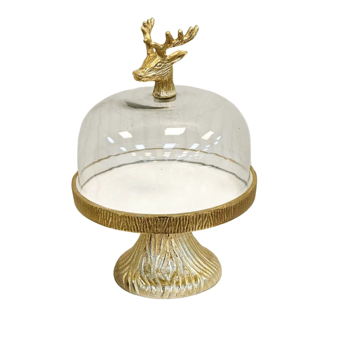 Square Shape Designer Metal Home Decorative Cake Dome And Display Stand Gold Color Shiny Plated Handcrafted Designer Fancy Look