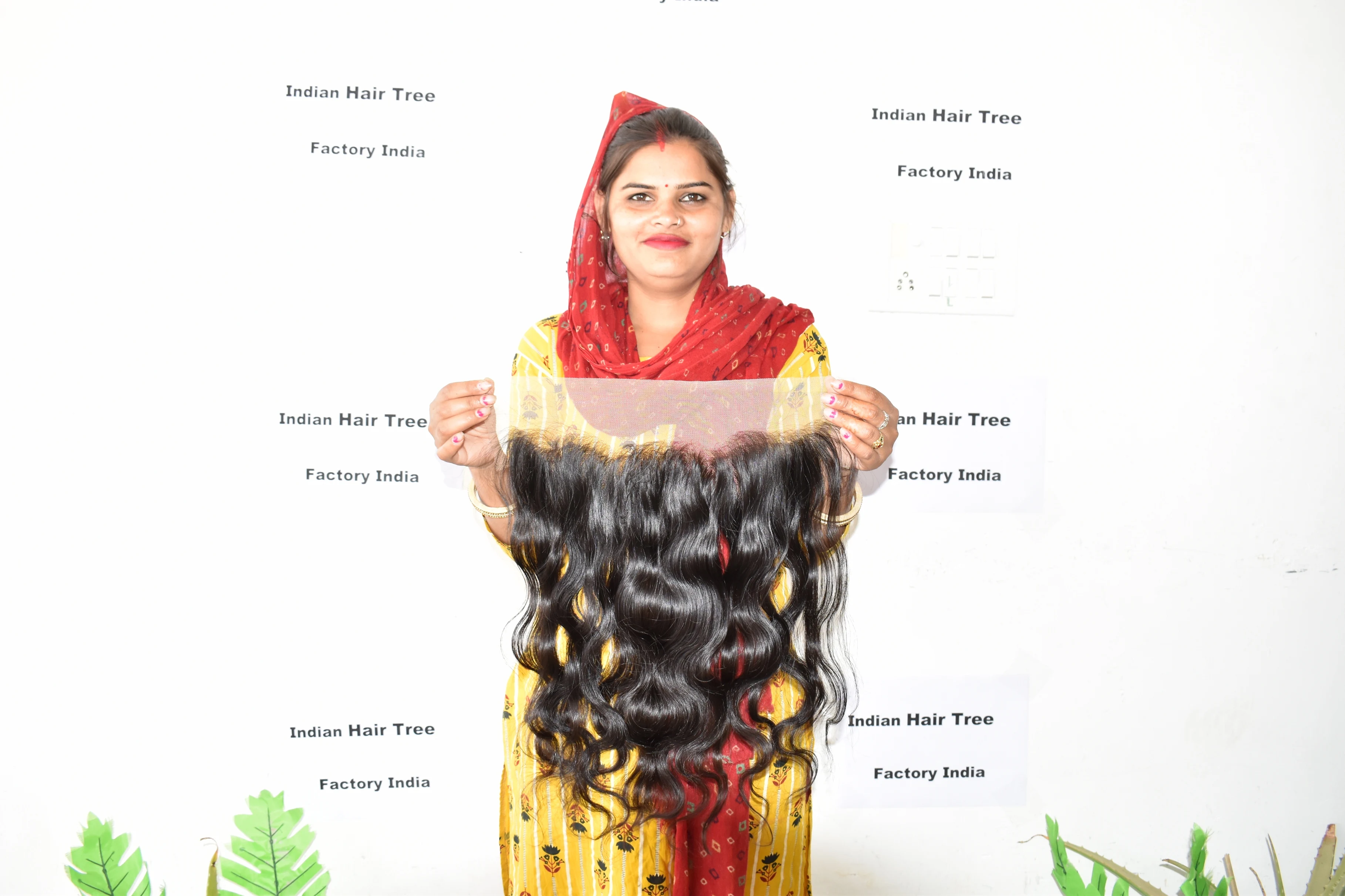 Raw virgin wholesale price cuticle aligned natural Body wave 13*4 Frontal Indian human hair