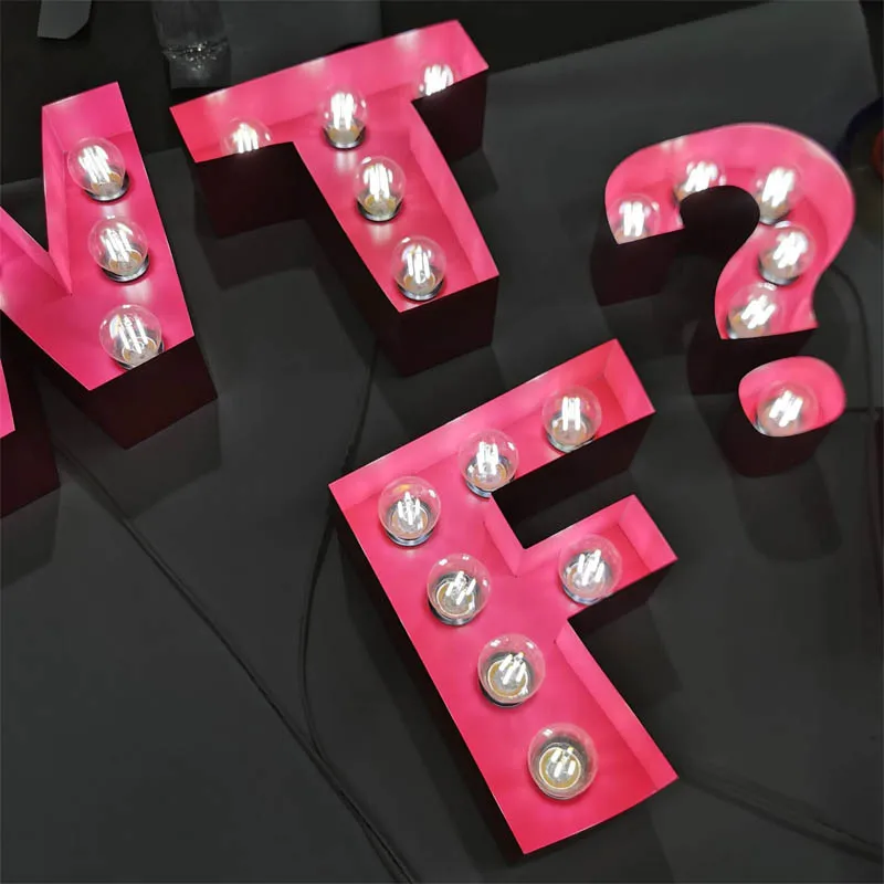 Marquee Letters 4ft Led Number For Wedding Custom Giant Logo Large Love Light Up Bulb Signs Outdoor Big Love Words For Party