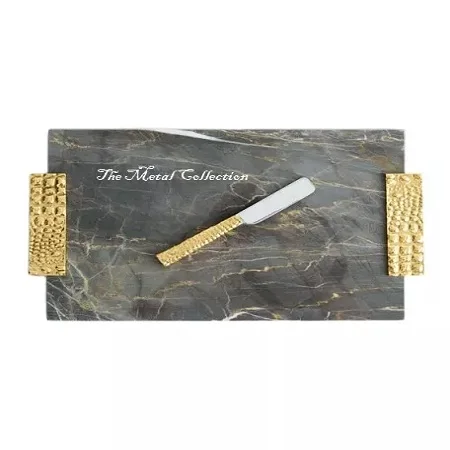 Cherry Blossom Cheese Board with Knives Spreader Kitchen Tool Chopping Board Creative Marble Antique Design Marble Cutting Board