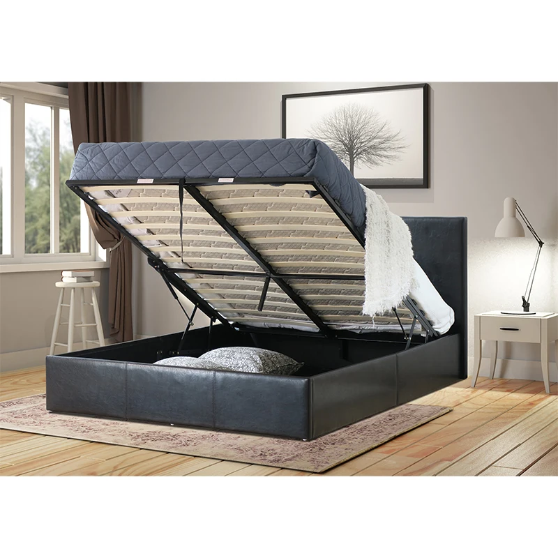 Wholesale PRADO OTTOMAN Black Color Up Lift Standard Double Size Space Saving Storage Beds Bulk Sale from Malaysia Supplier