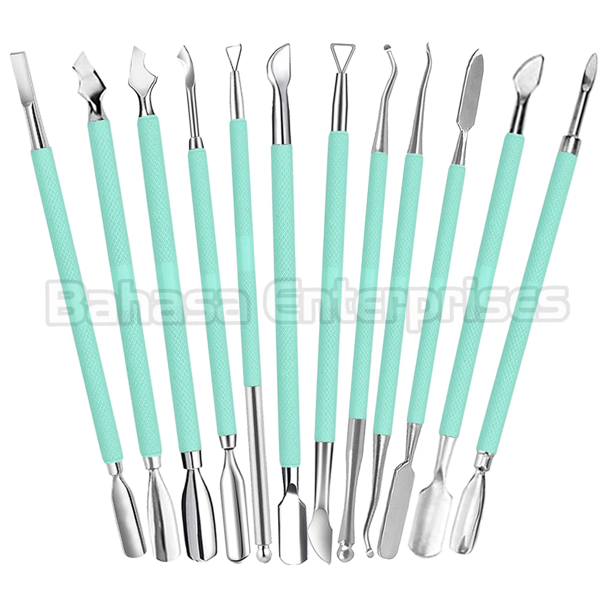 12 pcs Set Stainless Steel Cuticle Pushers Tool Dead Skin Gel Polish Remover Nail Art Manicure Care Tools
