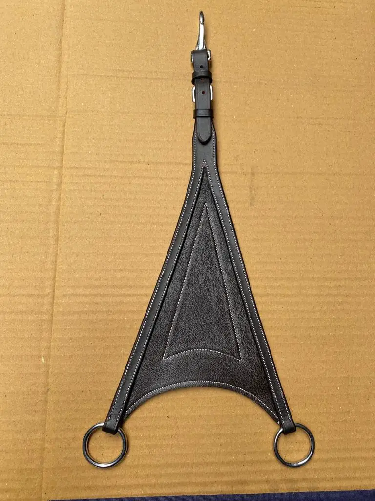 Equestrian High Quality Leather Horse Raised Standing Martingale .