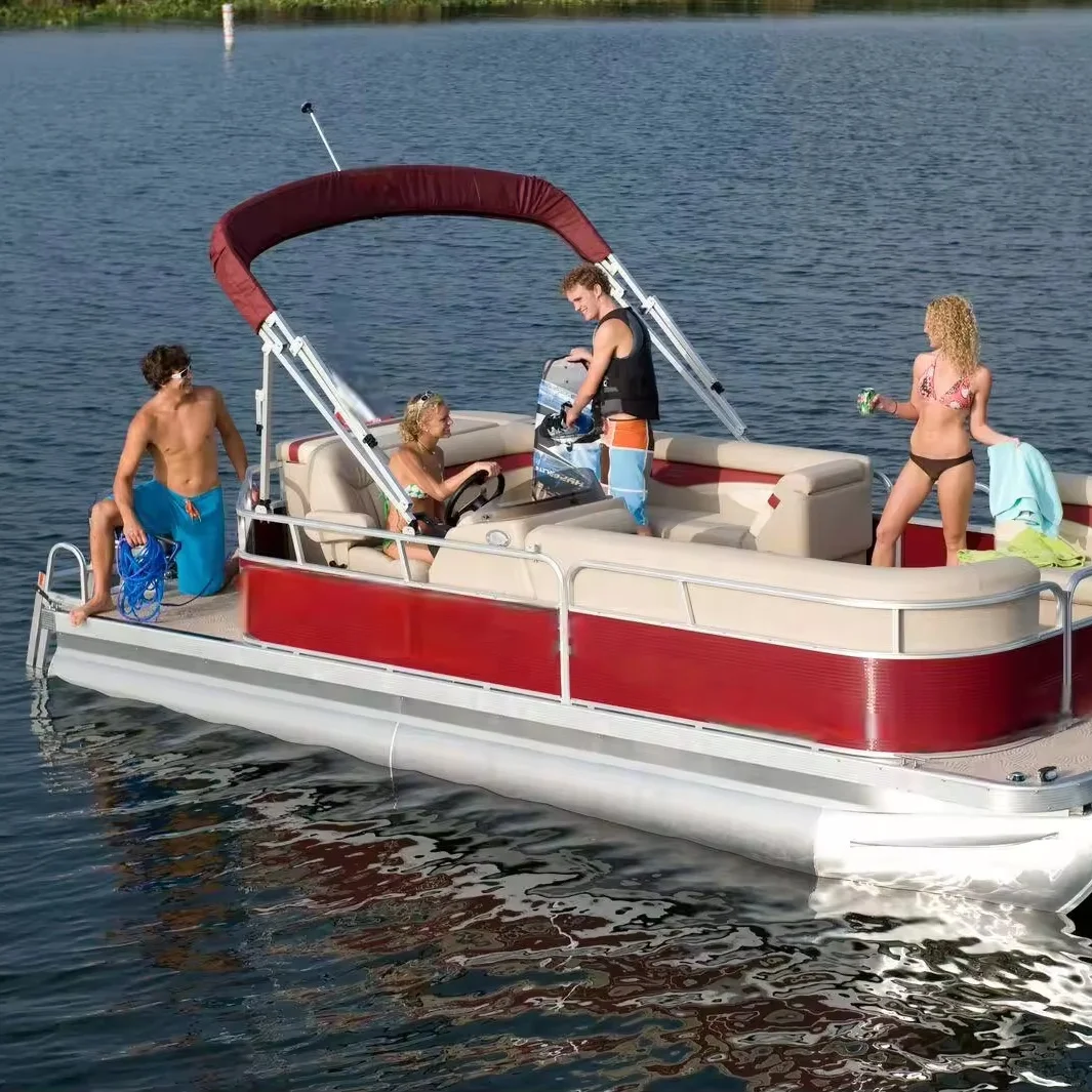 2024 Hot Sale19ft Factory Customized Party Boat Luxury Cheap Pontoon Boat with Motor