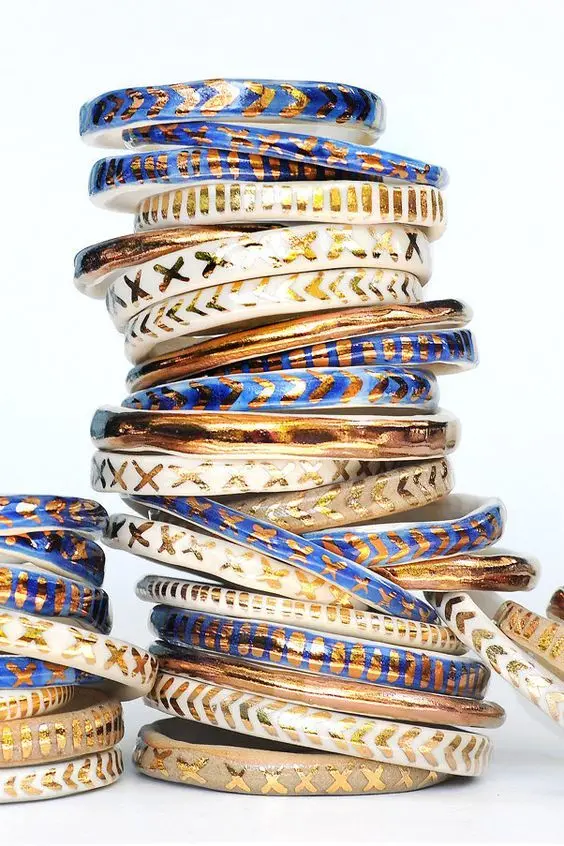 Vintage Brass made glass bangles in custom colors Available  suitable for jewelry stores
