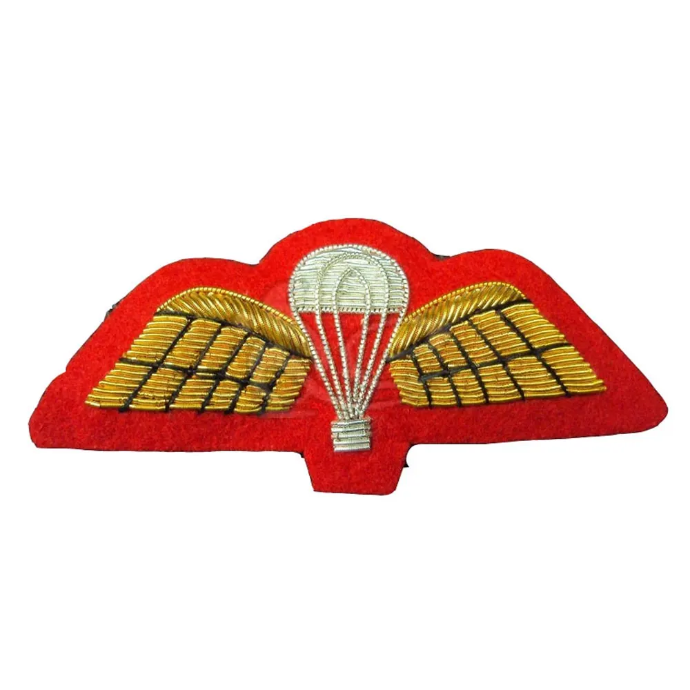 Hot Sale Premium Quality Bullion Wire Badges Custom Logo Sew-On Badges with Lace Decoration Solid Color Fabric Material