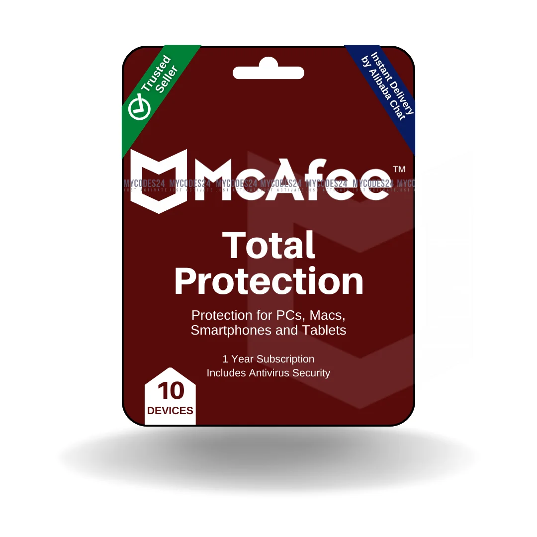 McAfee Total Protection 10 Devices 1 Year Key Global - Antivirus Software Subscription - McAfee Total Protection License