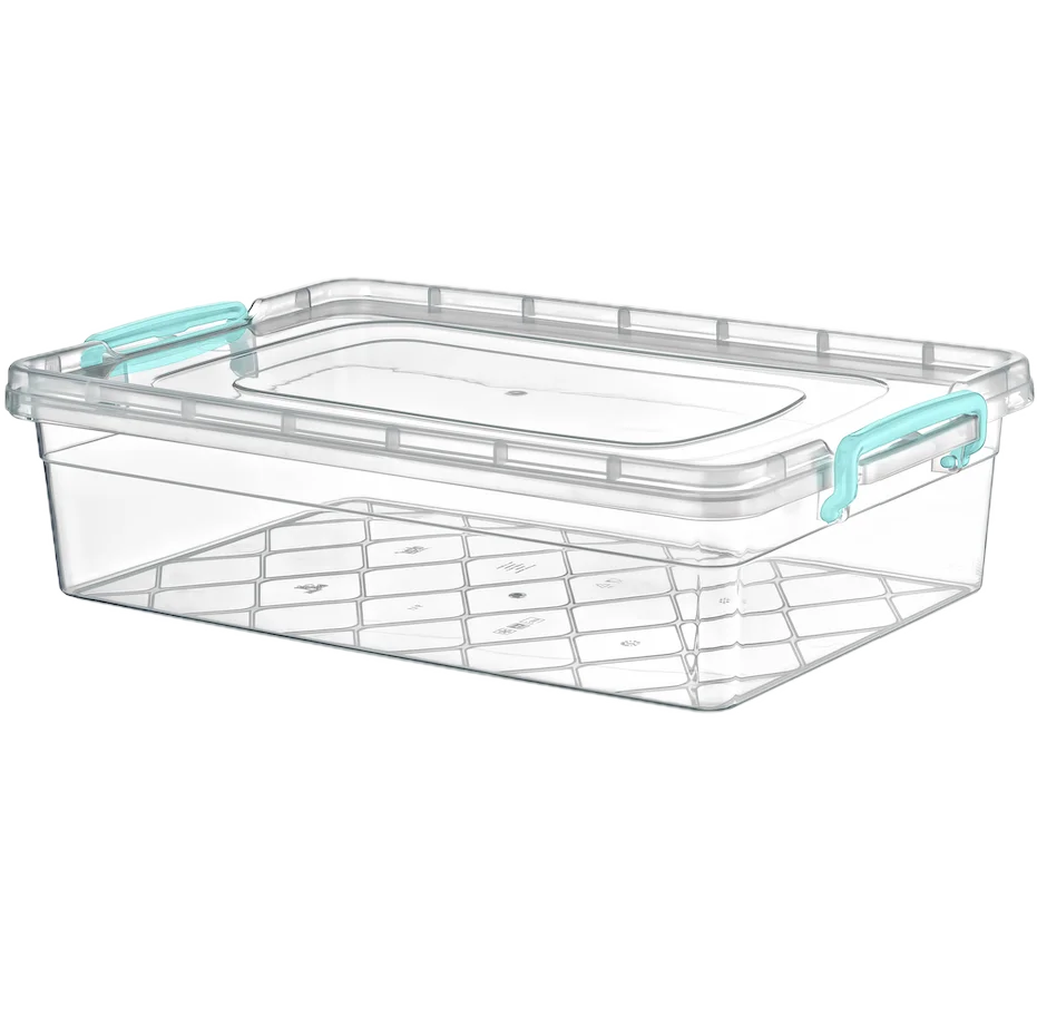 3L Midi Storage Box with Secure Locking Lid Clear Plastic for Food Storage Organization Stackable Design Kitchen Container