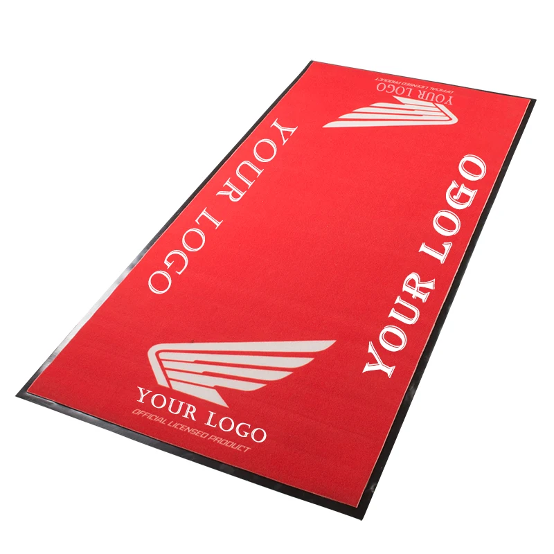 Anti-slip Custom Bike Pit Mat Garage Floor Carpet Racing Rubber parking Motorcycle Mat With Logo