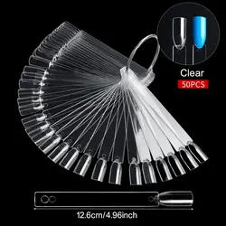 Colors Nail Swatch Chart With Rings False Nail Tips Gel Polish Practice Display Sticks For Nail Art