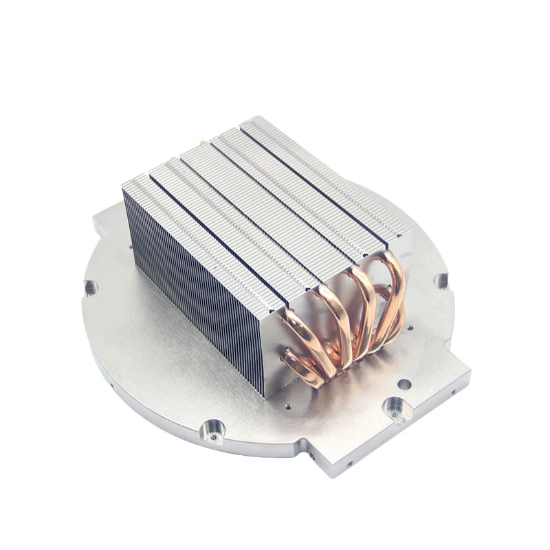 Xinhao OEM Custom High-Power Laser Light CNC Aluminum Plate Heat copper Pipe with Zippered Fins for LED Heat Sinks