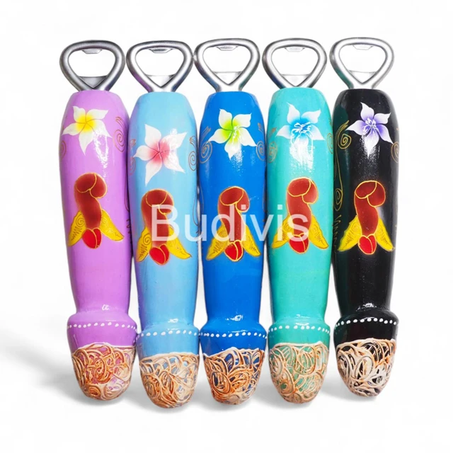 Wholesale Best Quality Hand Carving Wooden Penis Bottle Openers with Custom Painting Acceptable, Unique design Bottle Openers