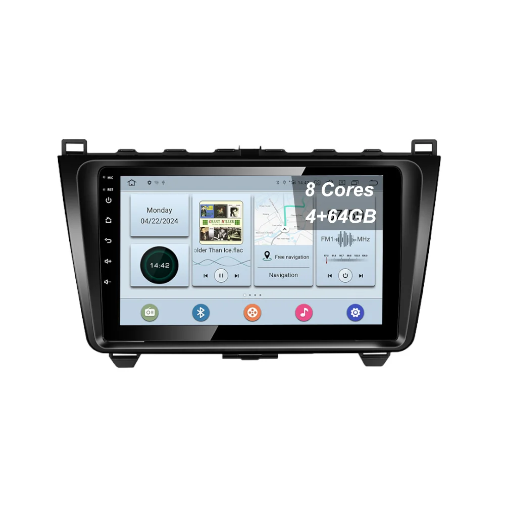 BG Factory 9inch Android 13 ultra-thin 8Cores (4+64GB) car radio for Mazda6 2009-2012 Wireless Carplay GPS navi 4G Wifi BT